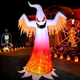 Other Event Party Supplies 240cm Halloween Inflatable Ghost with Rotating Flame Light Horror Halloween Decoration for Home Outdoor Yard Glowing Ghost Props 230817