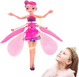 Electric RC Aircraft Magic Flying Fairy Princess Doll Dolls Toys for Kids Butterfly Pixie Infrared Induction Control Toy 230818