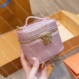 Designer Cosmetic Bag Classic Makeup Bag Genuine Leather Embossing Make Up Case Fashion Shoulder Toiletry Mini Square Bags Cute Handbag