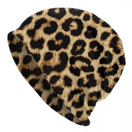Berets Real Leopard Skullies Beanies Caps Unisex Winter Knitted Hat Street Adult Sexy African Animal Fur Bonnet Hats Outdoor Ski Cap