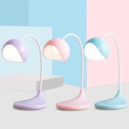 Lâmpadas de mesa Toque simples Proteção para os olhos LED Aprenda a ler o botão flexível do escritório da lâmpada USB aplicável e domiciliar