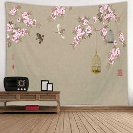 Tapestries Cheap Chinese Style Tapestry Art Wall Decor Throw Bohemian Landscape Beach Towel Mural Background Cloth