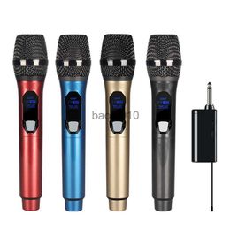 Microphones Wireless Microphone 2 Channels UHF Professional Handheld Mic Micphone Micro For Karaoke Meeting 50 Meters Sing Song KTV Singing HKD230818