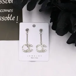 8004 Hot selling 18K gilded 925 silver luxury brand designer letter stud geometry famous female circular crystal diamond pearl earrings wedding party