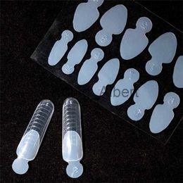 False Nails NCUBE 48pcs Dual Nail Forms Silicone French Forma Sticker Acrylic Aquarium Nail Tips Reusable Extension Moulds Manicure Tools x0822