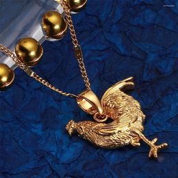 Pendant Necklaces Trendy Women Gold Colour Rooster Chicken Necklace Fashion Animal Chain Jewellery