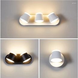 Wall Lamp Modern Creative LED Bedroom Bedside Background Porch Indoor Switch Study Rotatable Reading Light