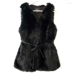 Women's Fur Winter Women Faux Vest Slim Long Coat Gilet Fourrure