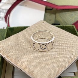 Designer band Rings Letter G Logo Silver Wedding Ring Luxury man Women Fashion Jewellery Metal GGity Rings 8855