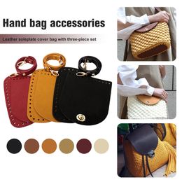 Bag Parts Accessories 3pcs/Set Faux Leather Shoulder Bag Bottom Strap Handbag Shoulder Strap Woven Bag Set For Diy Handmade Bag Backpack Accessories 230818
