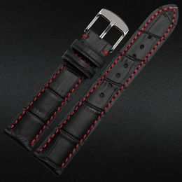 Watch Bands Arrival Black 18mm 19mm 20mm 21mm 22mm 23mm 24mm High Quality Sweatband Genuine Leather Strap Steel Buckle Wrist Band