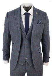 Men's Suits ( Jacket Vest Pants ) 2023 Fashion Boutique Plaid Wedding Dress Suit 3-piece Male Formal Business Casual