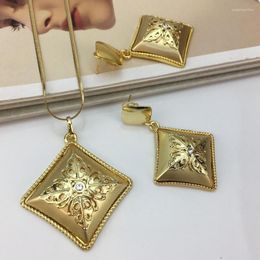 Pendant Necklaces Est European And American Gold Plated Jewellery Big Earrings Set For Women Girls Necklace Gifts FHK14757