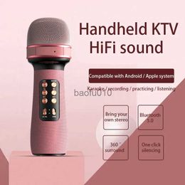 Microphones Professional Wireless Bluetooth Karaoke Microphone Portable Music Sing Mic Voice Changing Audio Speaker Player Accessory HKD230818