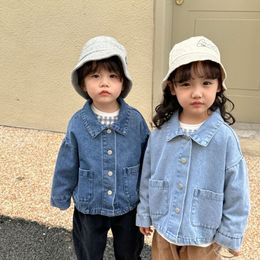 Jackets Children Clothing Denim Coat Girls Spring Clothes Spring and Autumn Korean Style Loose Style Boys Jacket Baby Top 230818