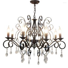 Chandeliers Nordic Living Room Crystal Candle Lights Princess American Bedroom Dining Book Home Hanging Lamps Lighting