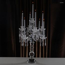 Candle Holders Demountable Big 9 Arms Glass Wedding Table Centrepieces Home Decoration Crystal