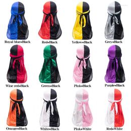 Berets Factory Direct Sales Two-Tone Satin Long Tail Tam-O'-Shanter Elastic Hair Care Pirate Hat South Africa Silky Durag