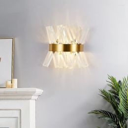 Wall Lamps Modern Crystal Light Glass Gold Sconce Fixtures Bedside Mount Lamp For Living Room Bedroom
