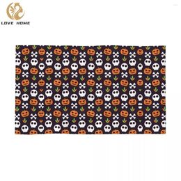 Towel Customised Halloween Pattern Pumpkin Ghosts Bones Travelling Swimming Camping Cotton Face Towels