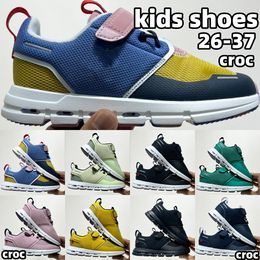 on cloud kids shoes green pink running shoes yellow black white blue youth children toddlers 26-37 v2QU#