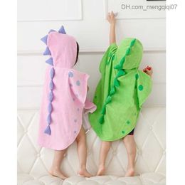 Blankets Swaddling Baby towel hooded with claw dinosaur rain cape hooded with children's bath towel beach towel baby bath towel 0-6 years Z230818