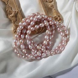 Strand Colour Niche Design Fashion Jewellery Girl Gifts Freshwater Pearl Women Bracelet Vintage Hand Strap Rope