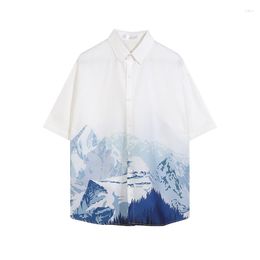 Men's Casual Shirts Fashion Brand Shirt Couple Wear 2023 Summer Thin Short Sleeve Trend Ropa Clothing For Men