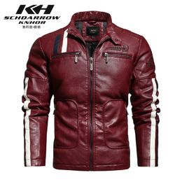 Men's Jackets Winter Men's Leather Trench Coat Jacket Lining plus Cotton Warm Stitching Slim Leather Men Wind-Resistant Pu Jacket 230816