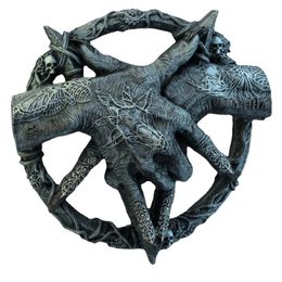 Decorative Objects Figurines Devil Hand Sculpture Baphomet Pendant Pentagram Claw Statue Dragon Decoration Gothic Resin Crafts Decor 230817