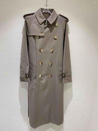 Women's Jackets The Blended Wool And Cotton Trench Coat Is Stiff Drape