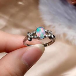 Cluster Rings Coming Natural And Real Opal Ring 925 Sterling Silver Fine Jewellery