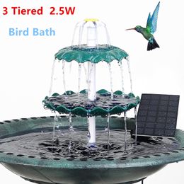 Garden Decorations AISITIN 3 Tiered Bird Bath with 25W Solar Pump DIY Fountain Detachable and Suitable for Decoration 230818