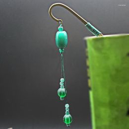 Ancient Style Metal Bookmark Chinese Creative Gift Student Stationery Agate Fringed National