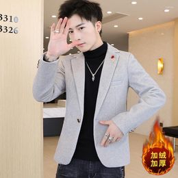 Men's Suits Autumn And Winter Mink Suit For Men Casual Korean Version Of The Handsome Trend Slim-fit Velvet Thick Jacket