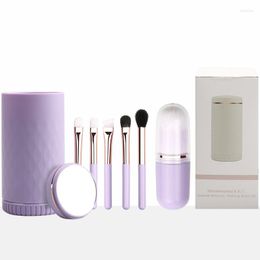 Makeup Brushes Six In One Intentional Brush Portable With Mirror Set Animal Hair Beauty Tool Profissional