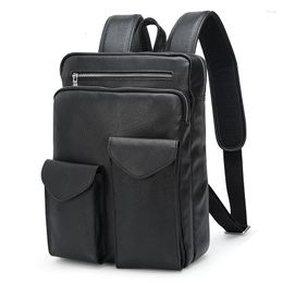 Backpack Men's Real Leather Men Genuine Backpacks For Teenagers Boy Girl Casual Big Capacity Laptop Bag Male Travel Bags