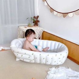 Bathing Tubs Seats Kid's Inflatable Bathtub Foldable Baby Swimming Pool Portable Outdoor Basin Bathtub Swimming Pool Infant Newborn Bathtub R230818