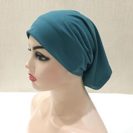 Ethnic Clothing Tube Material High-quality Arab Cap Dreadlock 29 25 Solid Color Plain Islamic Turban Hat Muslim Underscarf