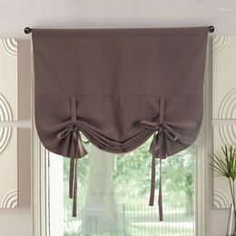 Curtain Retro Roman Curtains European Decorative Drapery Valance For Kitchen Bathroom Solid Colour Blackout Home Decor