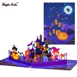 Greeting Cards 3D Pop-Up Hallowmas Cards for Kids Gift Funny Hallows Day Pumpkin Greeting Card Halloween Postcard 230817