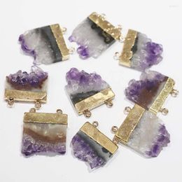 Pendant Necklaces 3pcs/lot Natural Stone Uruguay Amethyst Irregular Pendants Phnom Fashionable Charm Jewellery Accessories