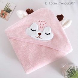 Blankets Swaddling Newborn baby bath towel baby supplies poncho towel hooded beach towel children's blanket newborn cartoon coral velvet bathroom baby Z230818