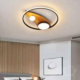 Ceiling Lights JJC Japanese Living Room Main Light Nordic Modern Simple And Bedroom Energy Saving LED Log