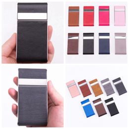 Beautiful Portable More Colourful PU Leather Stainless Steel Smoking Cigarette Cases Storage Box Exclusive Housing Opening Flip Cover Moistureproof Stash Case