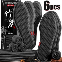 Shoe Parts Accessories 6Pcs Bamboo Charcoal Deodorant Insoles Mesh Breathable AbsorbSweat Pads Men Running Sports Shoes Insert Insole 230817