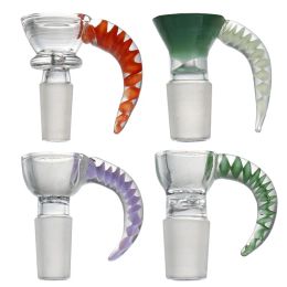 Hookah 14mm 18mm Glass Bowls Smoking Mix Colors With Round Rod Handle Filter 6 Colorful Thick Bowl Joints For Quartz Bong Water Pipe LL