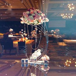 2022 Flower vase Stand 82CM Tall Metal Road Lead Wedding Centerpiece Flowers Rack For Event Party Home DecorationZZ