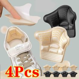 Shoe Parts Accessories 4Pcs Heel Stickers Protectors Sneaker Shrinking Size Insoles Antiwear Feet Pads Adjust High Cushion Inserts 230817