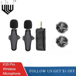 Microphones Wireless 3.5mm Lavalier Microphone Omnidirectional Condenser Lapel Mic for Camera Speaker Smartphone Recording Mic for Youtube HKD230818